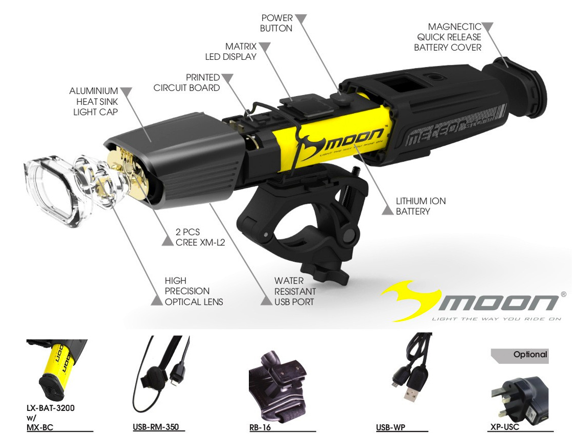 Moon Meteor Storm Pro Front Light - 2000 Lumens for Front Lights 5 Moon Meteor Storm Pro Front Light - 2000 Lumens for Front Lights - Image 5